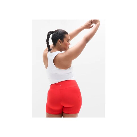 Athleta Interval Stash High Rise Tipped 5" Short Cardinal/Bright White Sz M - Picture 10 of 10